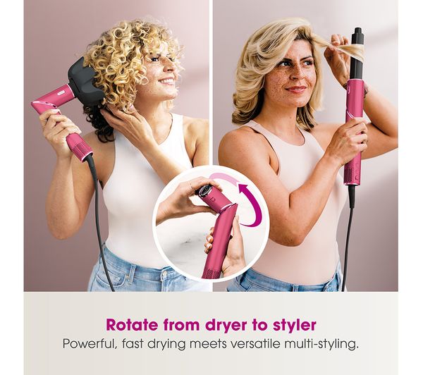 Shark Hd440bpuk Flexstyle 5 In 1 Air Styler And Hair Dryer With Storage Case Malibu Pink 8394