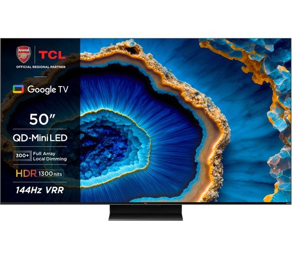 Tcl 50c805k 50 Smart 4k Ultra Hd Hdr Mini Led Qled Tv With Google Assistant Alexa