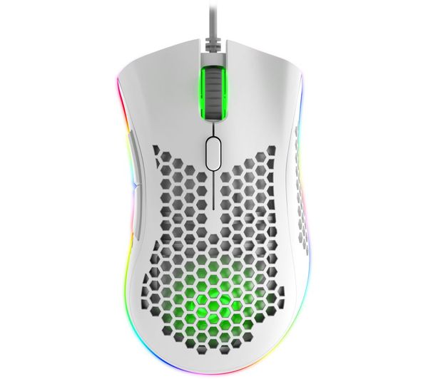 An image of NOS M-650 Ultralight RGB Optical Gaming Mouse - White