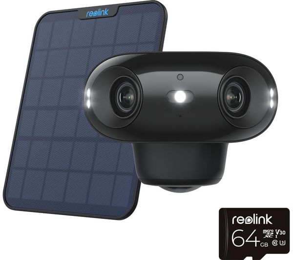 Reolink Argus 4 Pro 4k Ultra Hd Wifi Security Camera With Solar Panel 64 Gb Card Black