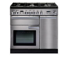 RANGEMASTER Professional+ 90 Dual Fuel Range Cooker - Stainless Steel & Chrome