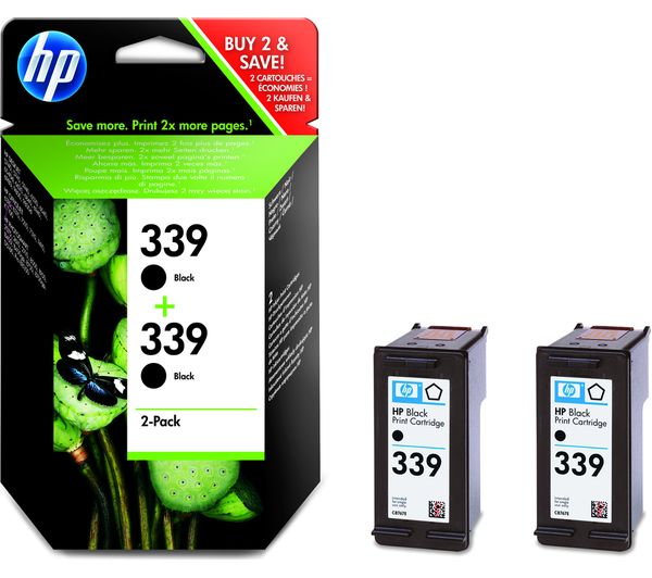 HP HP 339 Black Original Ink Cartridges - Twin Pack, Black