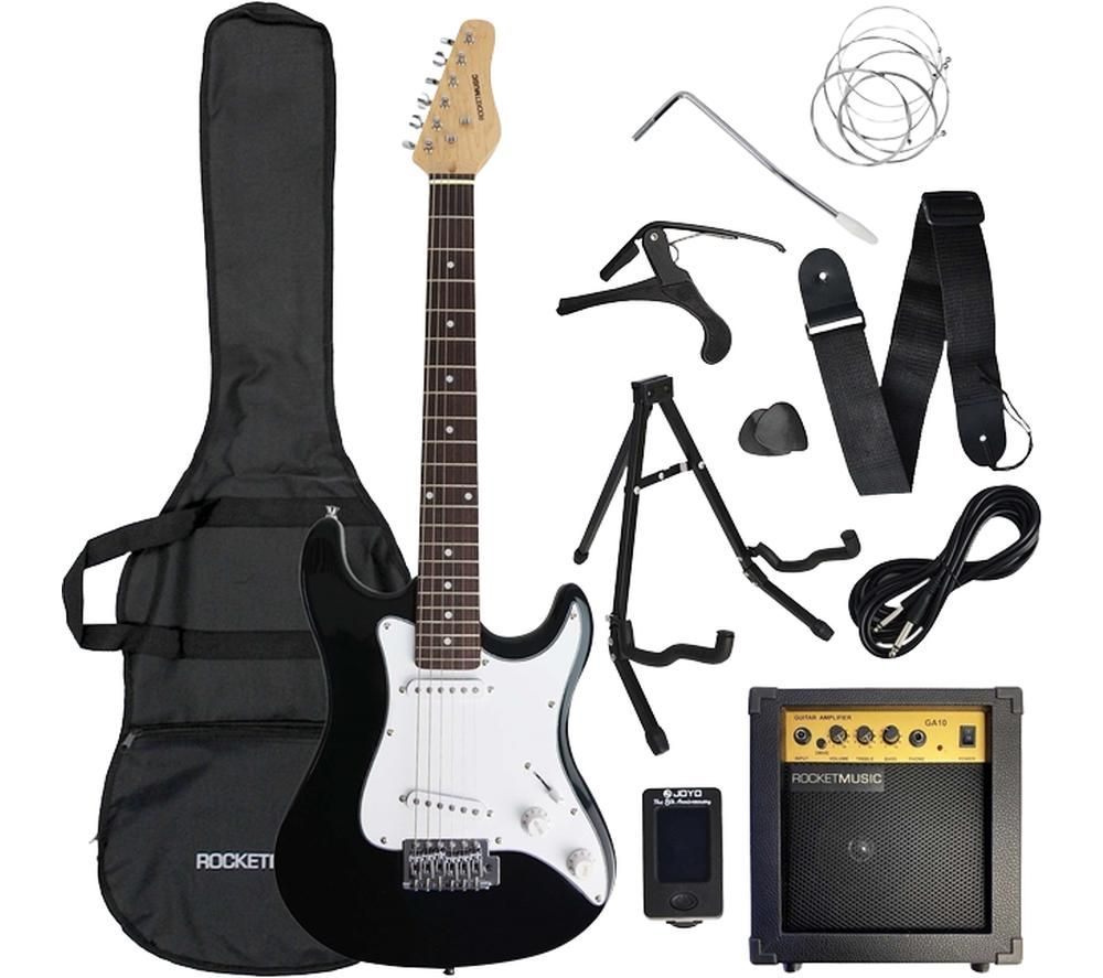 ROCKET XF 3/4 Size Electric Guitar Bundle - Black