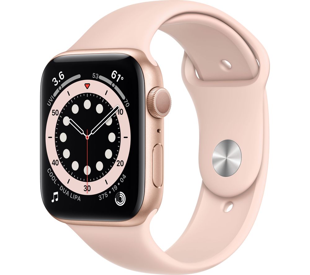 APPLE Watch Series 6 - Gold Aluminium with Pink Sand Sports Band, 40 mm, Gold Mothers Day gift guide ideas 