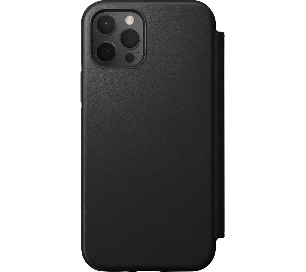 Modern Folio iPhone 12 & 12 Pro Leather Case - Black