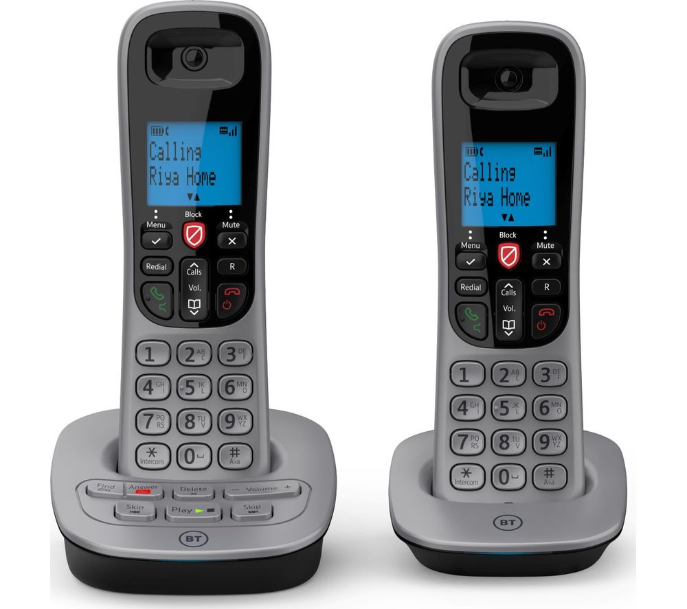 7660 Cordless Phone - Twin Handsets, Silver & Black