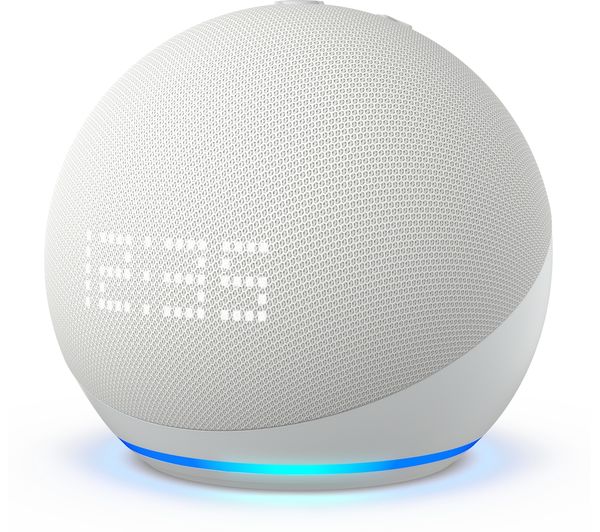 Image of AMAZON Echo Dot (5th Gen) Smart Speaker with Clock & Alexa - Glacier White