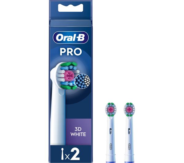 Image of ORAL B 3D White Replacement Toothbrush Head - Pack of 2