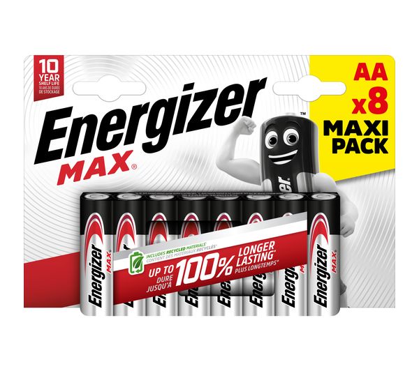 Energizer Max Aa Alkaline Batteries Pack Of 8