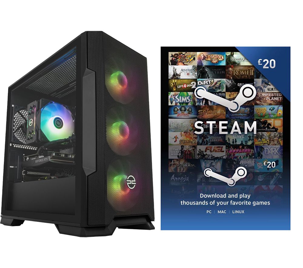 Icon 240 Gaming PC & £20 Steam Wallet Card Bundle - AMD Ryzen 5, RTX 4060, 1 TB SSD