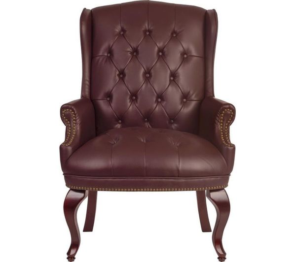 Teknik Chairman Guest Bonded Leather Executive Chair Burgundy