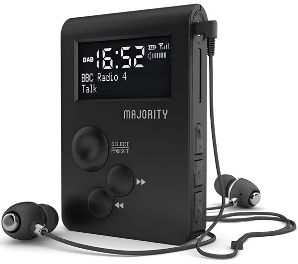 Majority Petersfield Go Portable Dab Fm Radio Black