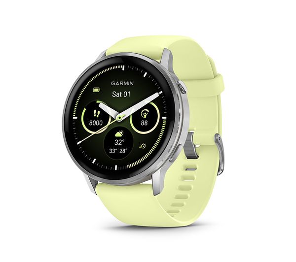 Garmin Venu 4 Smart Watch Silver With Citron Silicone Band 45 Mm