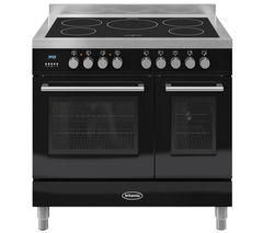 BRITANNIA Q Line 90 Electric Induction Range Cooker - Gloss Black & Stainless Steel