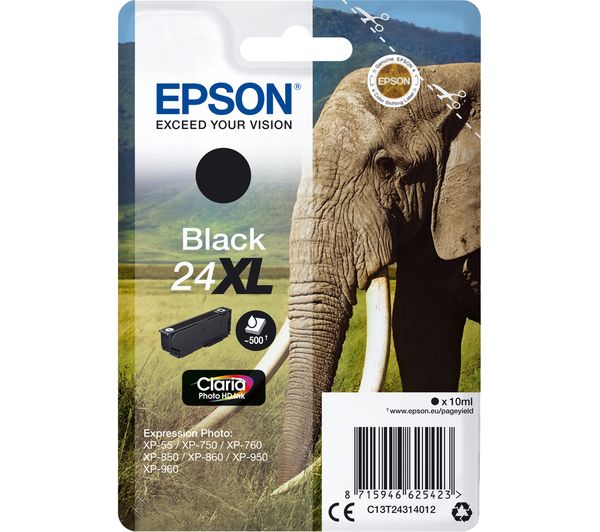 Image of EPSON Elephant 24XL Black Ink Cartridge