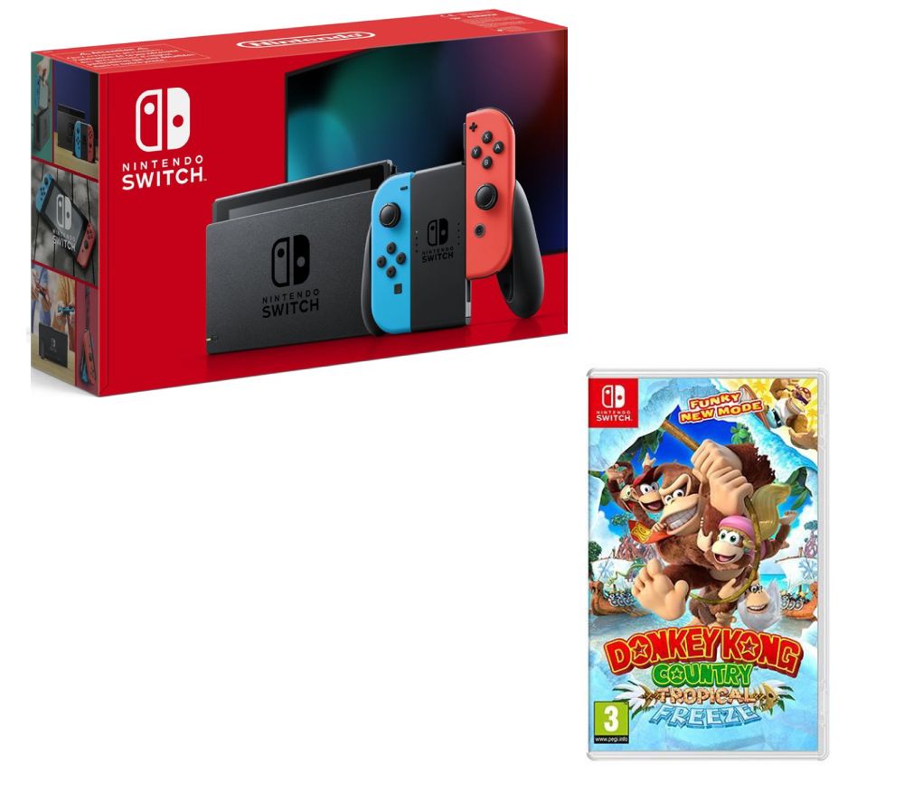 NINTENDO Switch Neon Red & Donkey Kong Country: Tropical Freeze Bundle, Neon review