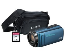 JVC GZ-R495BEK Camcorder & Accessories Bundle - Blue