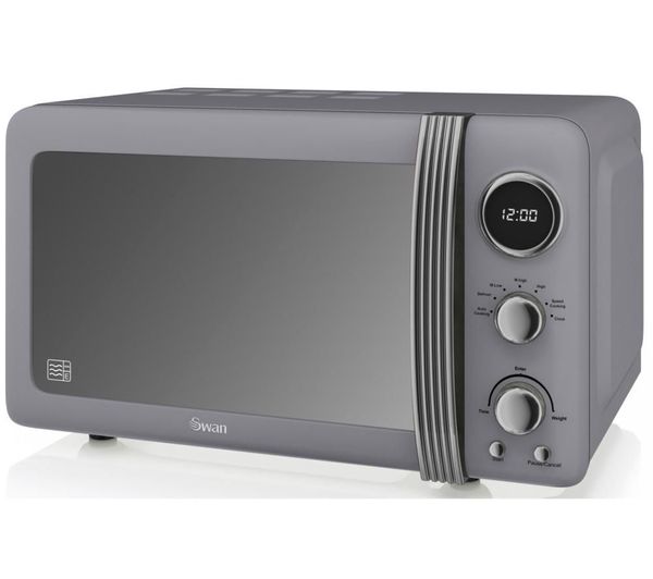 SM22030GRN SWAN Retro SM22030GRN Solo Microwave Grey Currys
