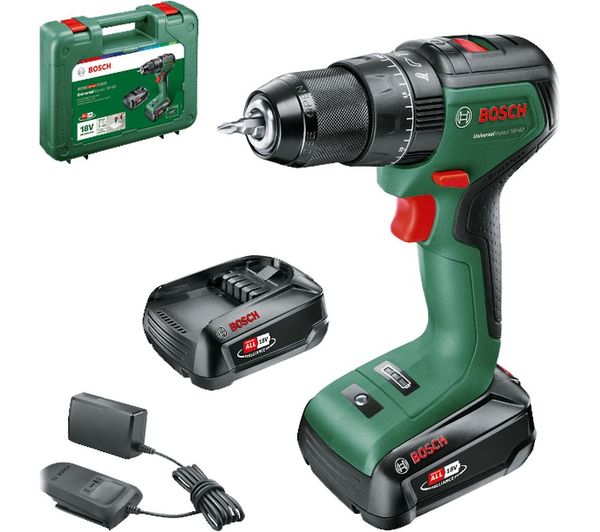 Bosch Universalimpact 18v 60 Cordless Combi Drill With 2 Batteries
