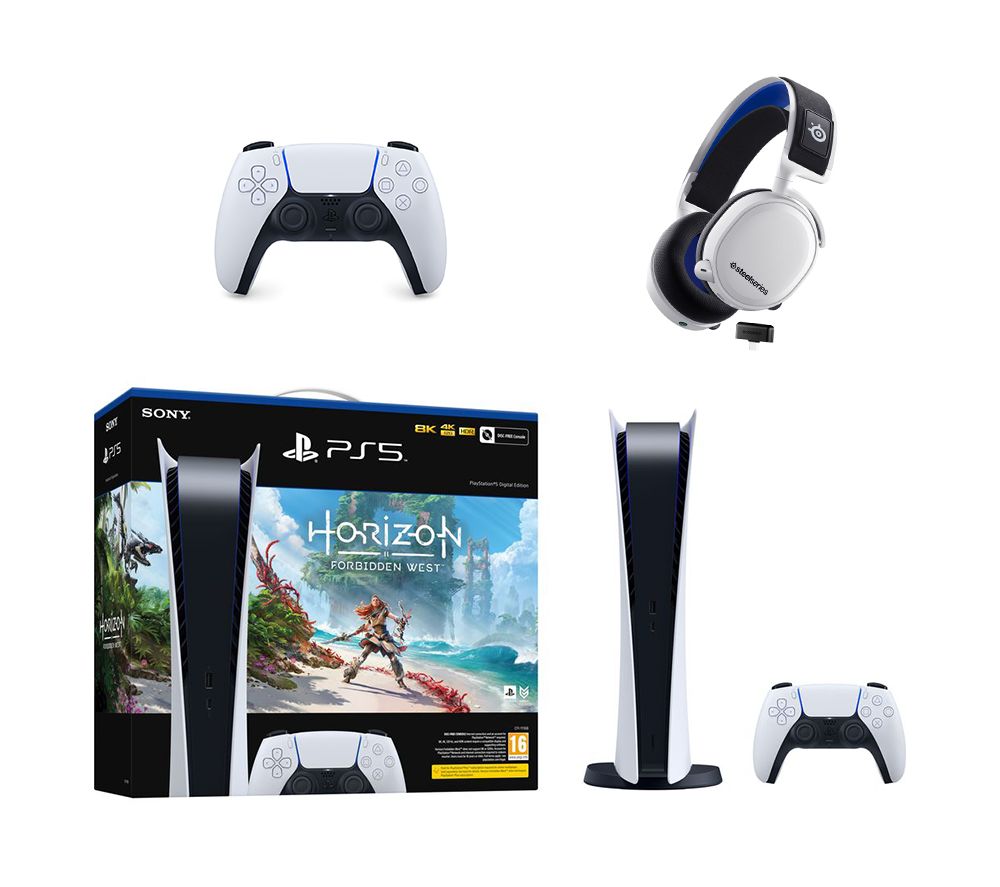 PlayStation 5, Horizon Forbidden West, White Controller & Headset Bundle