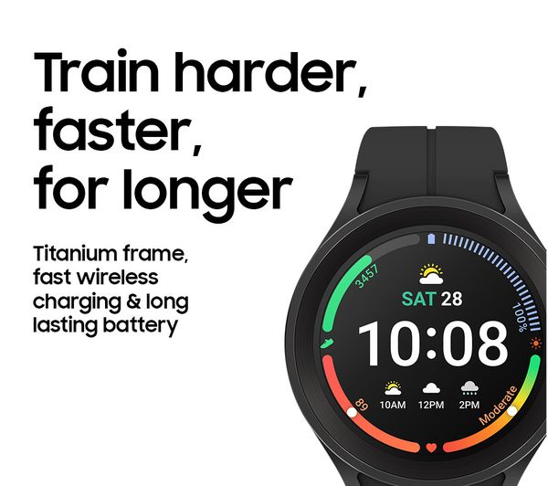 SM R920NZKAEUA SAMSUNG Galaxy Watch5 Pro BT with Bixby Google Assistant Black Titanium 45 mm Currys Business