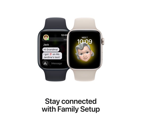 MNJV3B A APPLE Watch SE 2022 Silver with White Sports Band