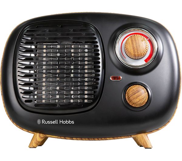 Russell Hobbs Rhretptc2001wdb Retro Fan Heater Black Brown