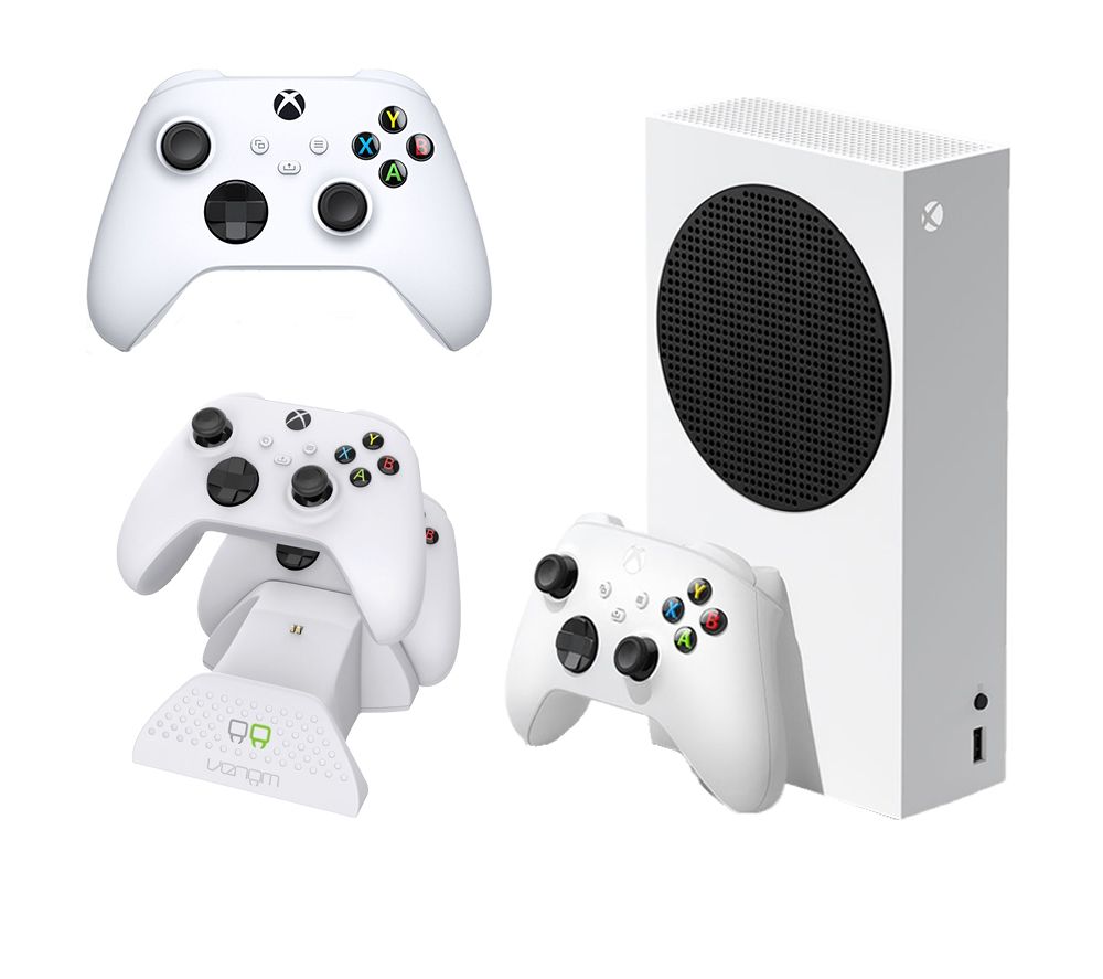 Xbox Series S (512 GB), Additional White Controller & VS2871 Xbox Series X/S & Xbox One Twin Docking Station (White) Bundle