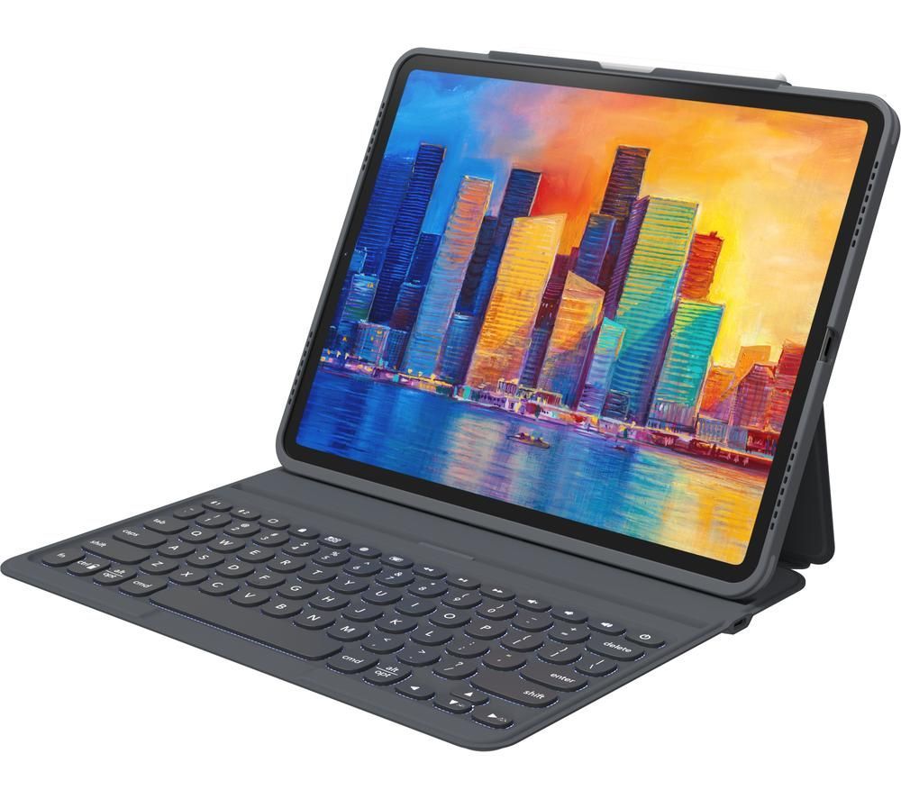 Pro Keys 12.9" iPad Pro Keyboard Folio Case - Charcoal
