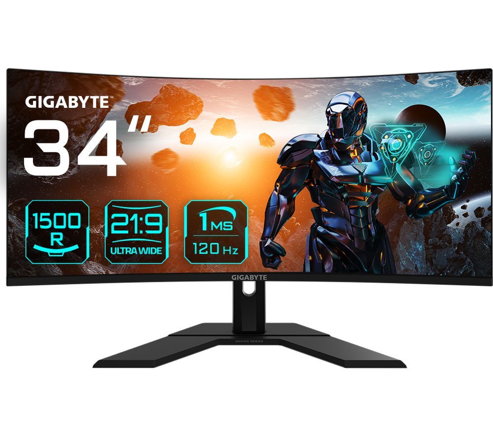 GS34WQC Quad HD 34" Curved LED Gaming Monitor - Black