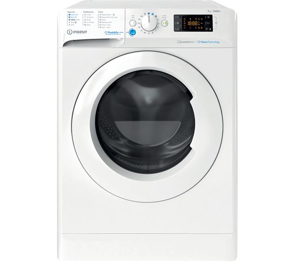 Indesit Innex Steam Pushgo Bwe 81496x Wv Uk 8 Kg 1400 Spin Washing Machine White