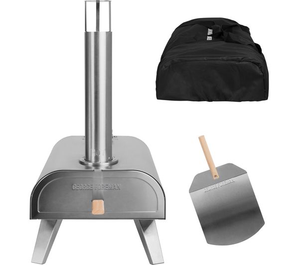 George Foreman Gfwppo1sspc Wood Pellet Pizza Oven Stainless Steel