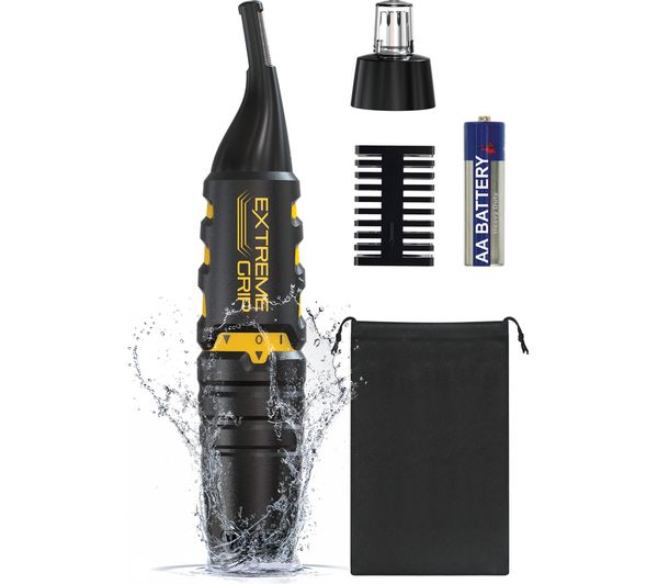 WAHL Extreme Grip Detail Wet & Dry Nose, Ear & Eyebrow Trimmer - Black & Yellow
