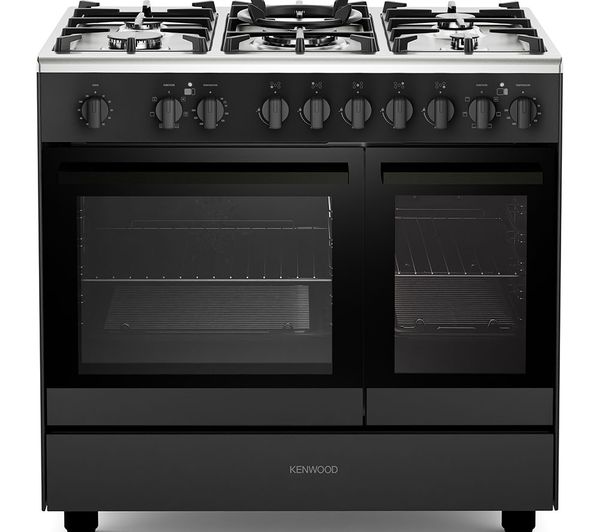 Kenwood Ck600df 90 Cm Dual Fuel Range Cooker Matt Black Chrome