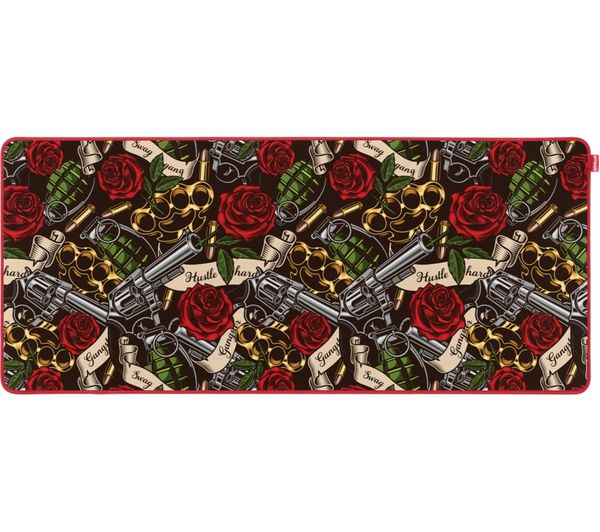 An image of GITGUD Hustlers & Handgrenades Mouse Mat - Multi-color, XXL