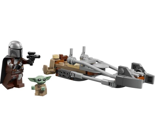 An image of LEGO Star Wars 75436 The Mandalorian & Grogu's Speeder Bike Set