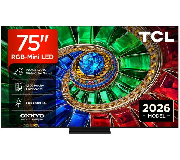 An image of TCL RM7L 75" RGB-Mini LED 4K HDR Smart Google TV - 75RM7L-UK
