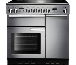 RANGEMASTER Professional+ 90 Electric Ceramic Range Cooker - Stainless Steel & Chrome