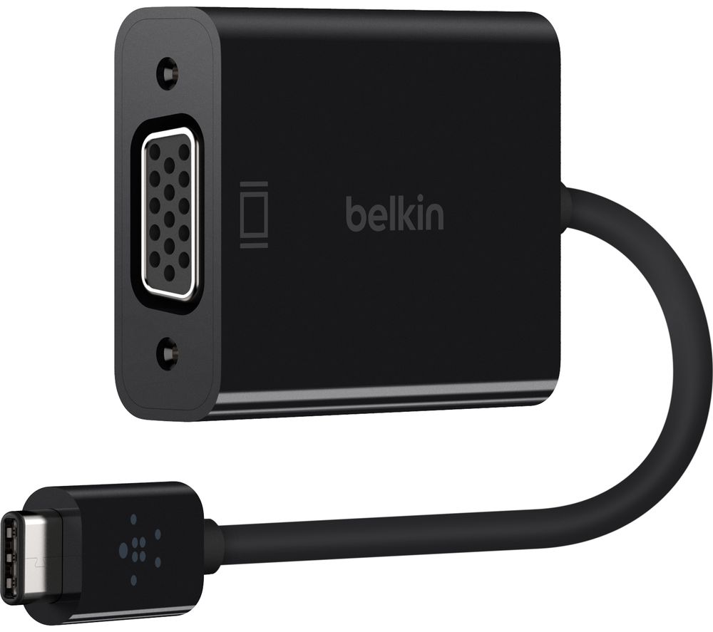 BELKIN F2CU037btBLK USB-C to VGA Adapter - Black, Black