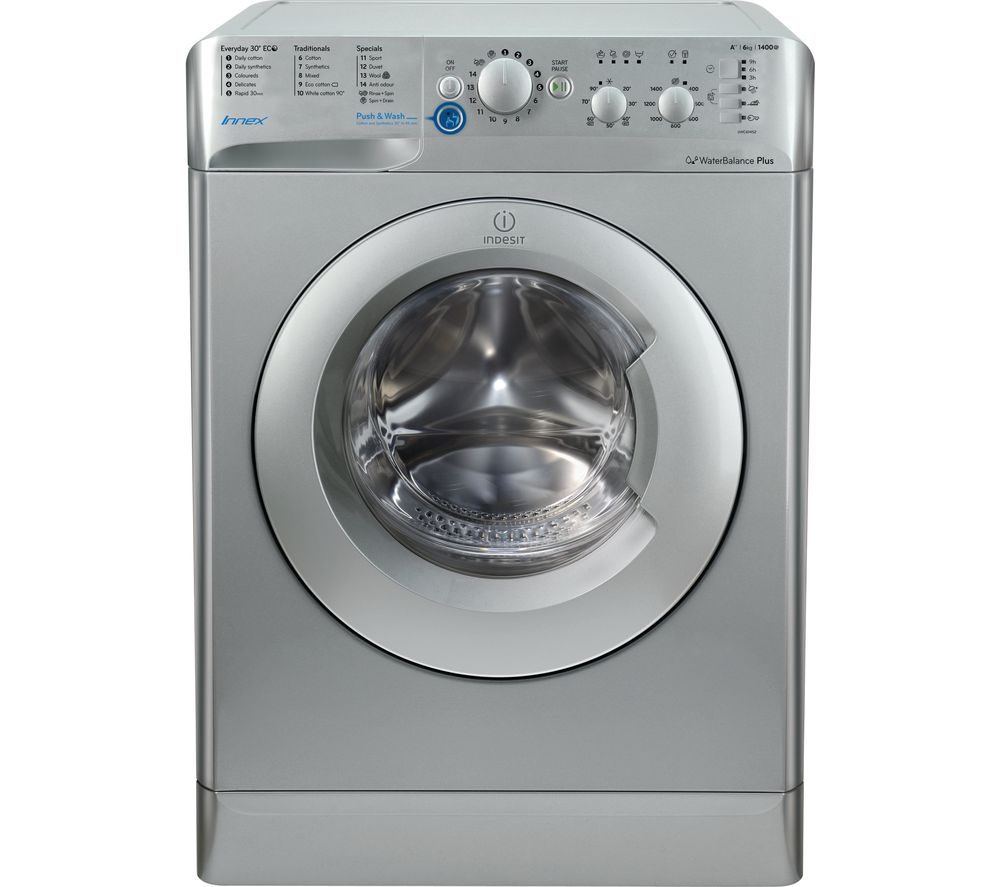 INDESIT BWC 61452 S 6 kg 1400 Spin Washing Machine – Silver, Silver