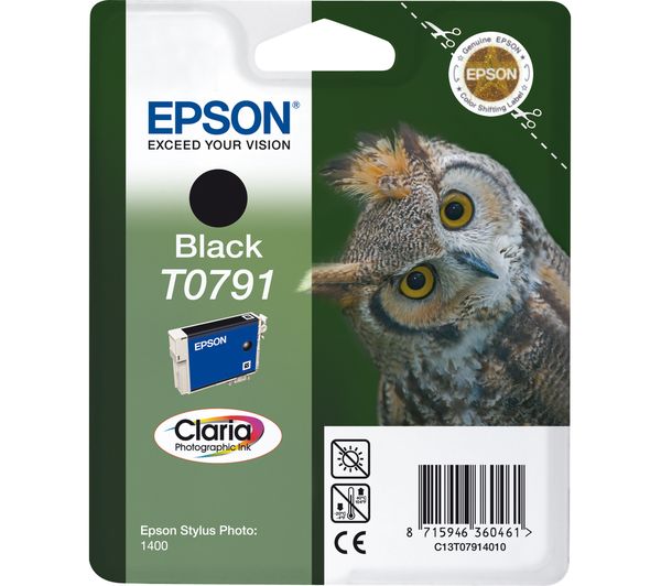 EPSON T0791 Owl Black Ink Cartridge, Black