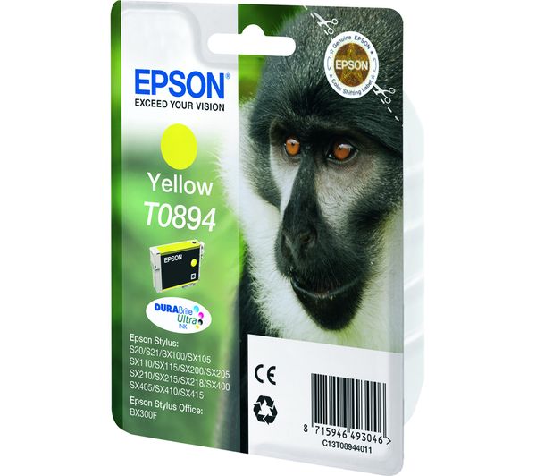 EPSON Monkey T0894 Yellow Ink Cartridge, Yellow