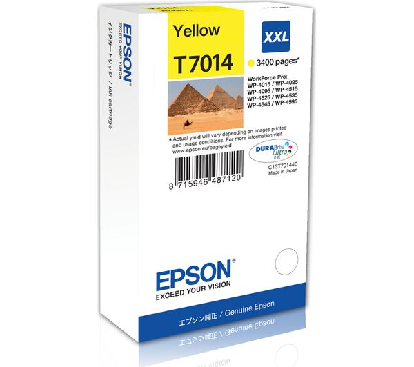 EPSON Pyramid T701 XXL Yellow Ink Cartridge, Yellow
