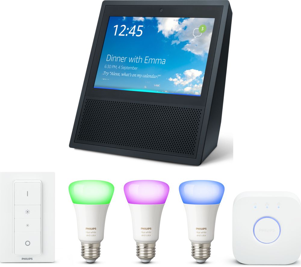 PHILIPS Echo Show & Hue White & Colour Ambiance 27 Starter Kit Bundle