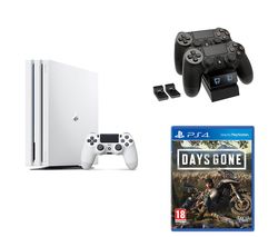 SONY PlayStation 4 Pro, Days Gone & Twin Docking Station Bundle - 1 TB, White