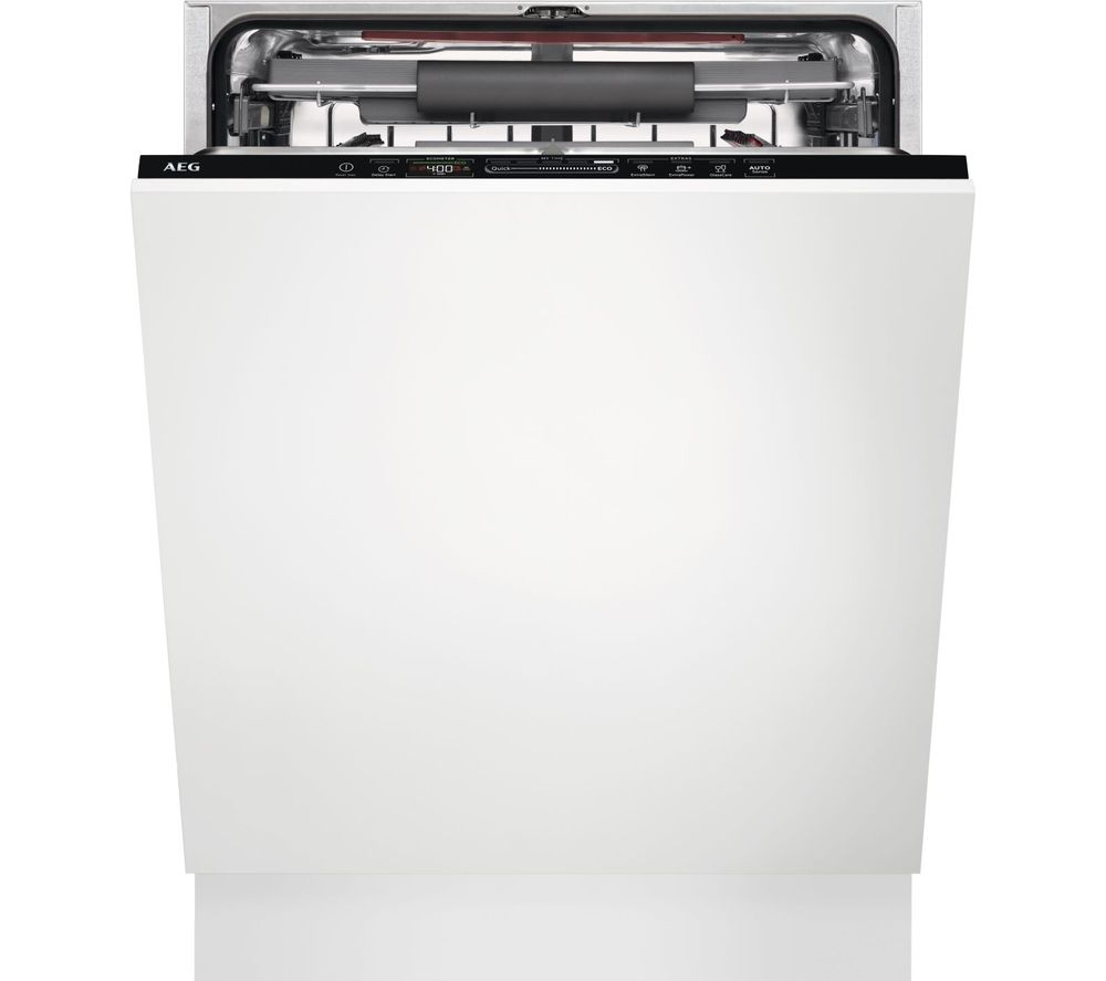 AEG AirDry Technology FSS62737P Full-size Fully Integrated Dishwasher, Red