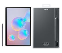 SAMSUNG Galaxy Tab S6 10.5” 4G Tablet & Cover Bundle - 128 GB, Mountain Grey