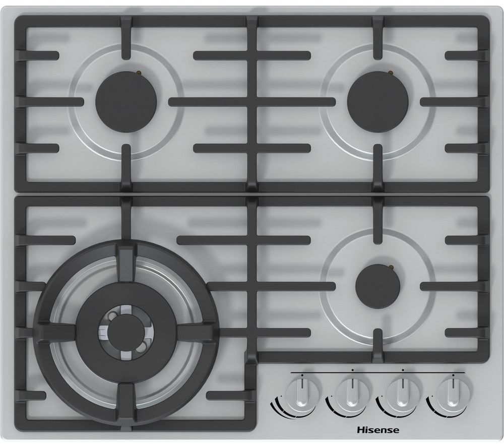 HISENSE GM663XUK Gas Hob - Stainless Steel, Stainless Steel