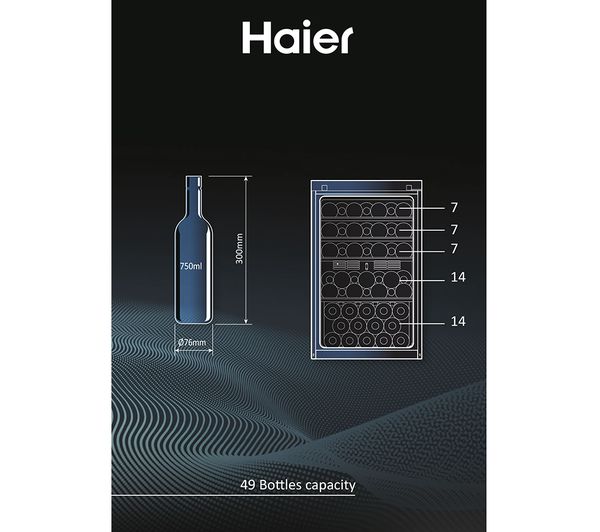 6930265308846 HAIER HWS84GNF Wine Cooler Black Currys Business