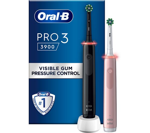 Oral B Pro 3 3900 Electric Toothbrush Twin Pack